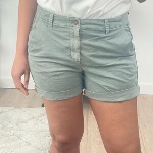 GAP Light Sage Rolled Cuff Cotton Shorts